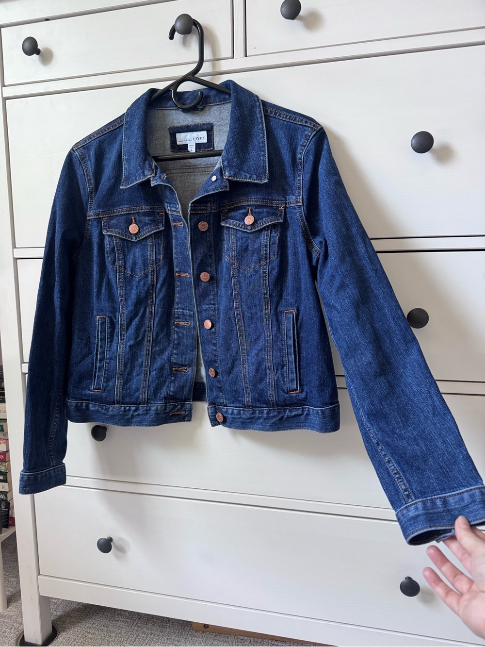 Loft Women's Dark Blue Denim Jacket Petite Large